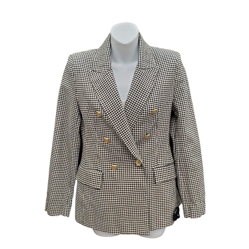 Vist Large View of Product Image Which is Used Zara Short Blk & White Tweed Blazer  M-8/10