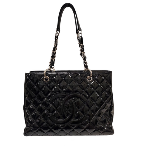 Vist Large View of Product Image Which is Used Chanel Large patent Leather tote Handbag