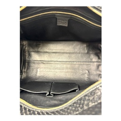 Vist Large View of Product Image Which is Used Gucci Python Bamboo Tassel Handbag Black