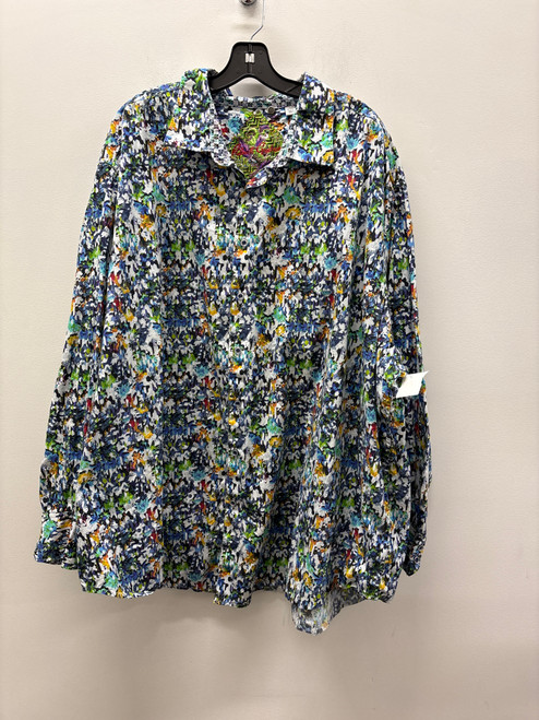 Vist Large View of Product Image Which is Used Robert Graham blue patterned Mens Long Sleeve Top 3X/19-19.5