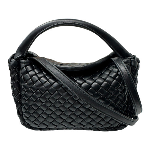 Vist Large View of Product Image Which is Used Bottega Veneta Small Cobble Top Handle Bag Black