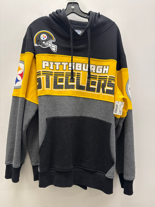 Vist Large View of Product Image Which is Used Yellow Black Mens Pittsburgh Steelers Sweatshirt XXL