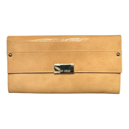 Vist Large View of Product Image Which is Used Jummy Choo Patent leather flap clutch 