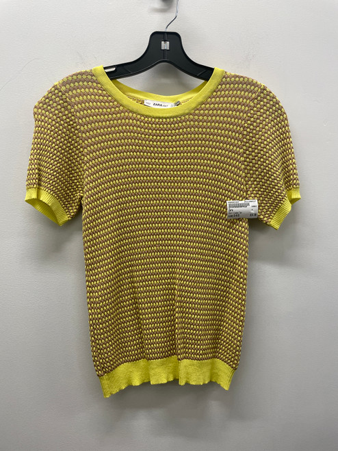 Vist Large View of Product Image Which is Used Yellow Zara Knit Short Sleeve Top S-4/6