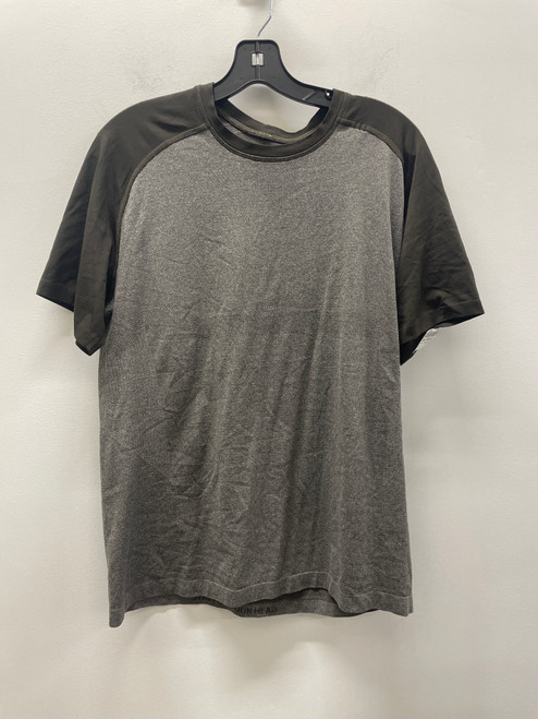 Vist Large View of Product Image Which is Used Green & Grey Lululemon Athletica Mens Active T-Shirt M