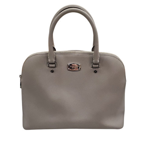 Vist Large View of Product Image Which is Used Michael Michael Kors Large Grey Dome Leather Handbag