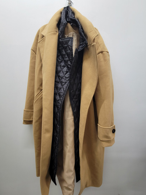 Vist Large View of Product Image Which is Used Brown Pretty Little Thing Long Heavy Coat M-8/10