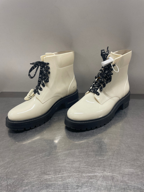 Vist Large View of Product Image Which is Used Black & Beige Lemon Jelly Rubber Rain Boots 10