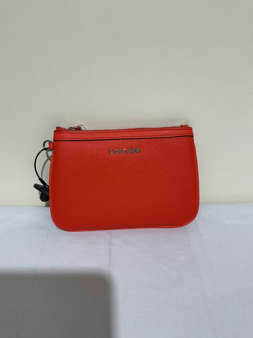 Vist Large View of Product Image Which is Used Calvin Klein Leather Wristlet