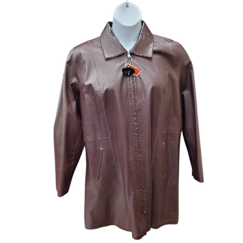 Vist Large View of Product Image Which is Used Burgundy Reversible Leather Jacket XL-16