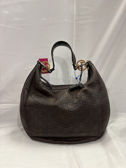 Vist Large View of Product Image Which is Used Gucci Guccissima Handbag