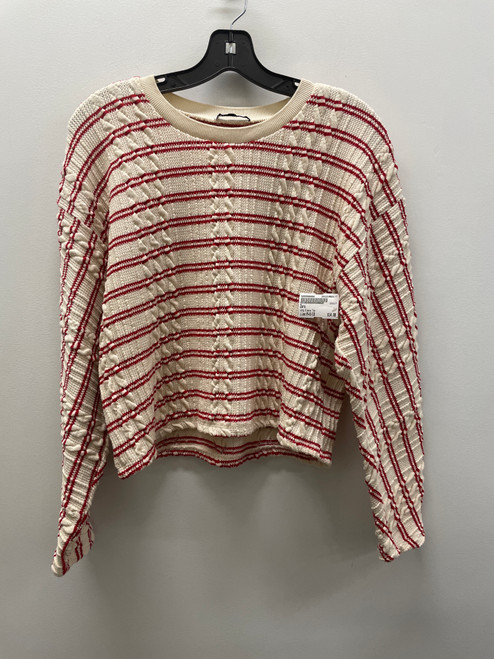 Vist Large View of Product Image Which is Used Red & Tan Striped Zara Long Sleeve Top M-8/10
