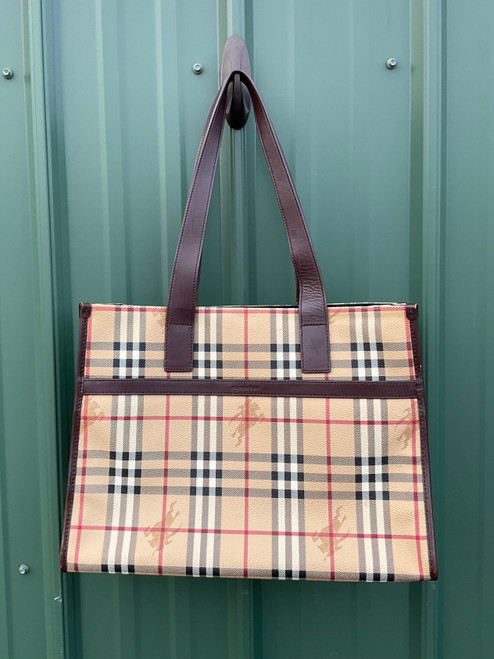 Vist Large View of Product Image Which is Used Burberry Large Leather Handbag