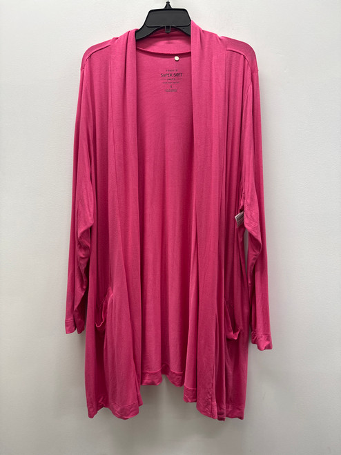 Vist Large View of Product Image Which is Used Hot Pink Torrid Long Sleeve Lightweight Cardigan 3X-22 (plus)