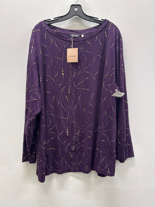 Vist Large View of Product Image Which is Used NWT Purple / Gold Bloomchic Long Sleeve Top 3X-22 (plus)