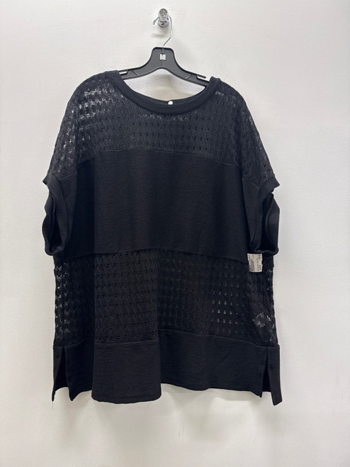 Vist Large View of Product Image Which is Used Black Bloomchic Short Sleeve Top 3X-22 (plus)