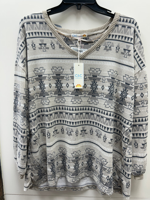 Vist Large View of Product Image Which is Used C&C California Long Sleeve Top 1X-18 jff5