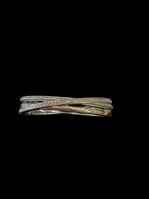 Vist Large View of Product Image Which is Used Brighton Neptune's Rings Hinged Bangle