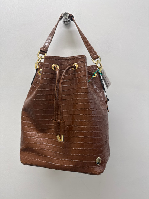 Vist Large View of Product Image Which is Used Brown Poppy Barley Bondi Bucket Large Leather Handbag