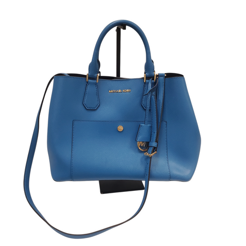 Vist Large View of Product Image Which is Used Michael Michael Kors Blue  Xlarge Leather Handbag