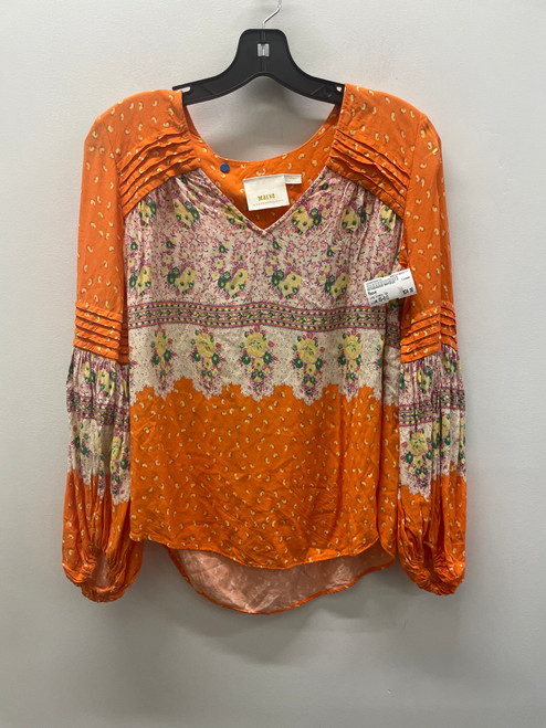Vist Large View of Product Image Which is Used Orange Multicolour Maeve Long Sleeve Top XS-0/2