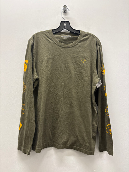 Vist Large View of Product Image Which is Used Green True Religion Mens Long Sleeve Top M/15-15.5