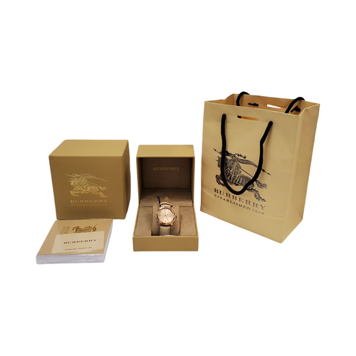 Vist Large View of Product Image Which is Used Rose Gold Burberry Watch