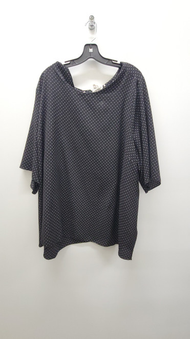 Vist Large View of Product Image Which is Used black polka dot Short Sleeve Top 5X-26