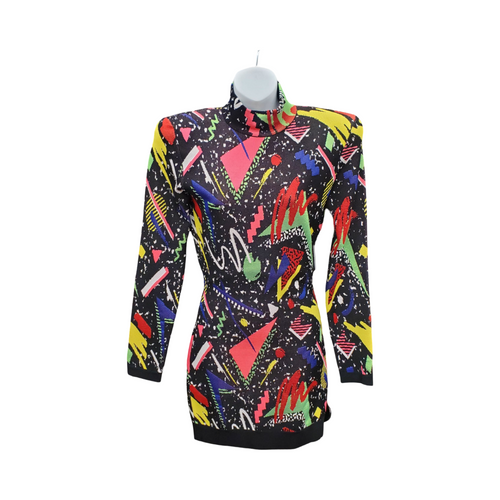 Vist Large View of Product Image Which is Used Balmain 80s Jacquard Mini Dress XS-0/2