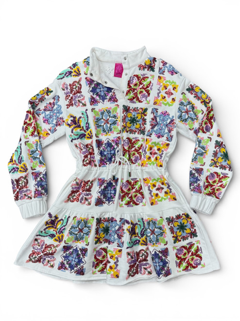 Vist Large View of Product Image Which is Used Queen of Sparkles Sequin Mosaic Dress