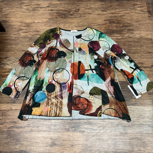 Vist Large View of Product Image Which is Used Jess & Jane Long Sleeve Top 1X-18