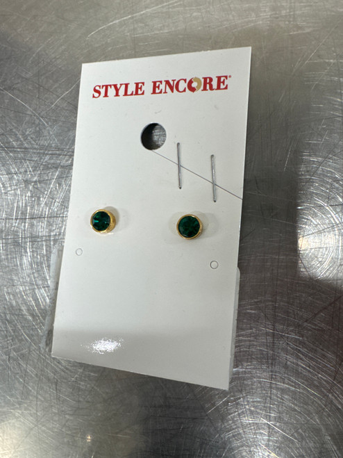 Vist Large View of Product Image Which is Used Hillberg and Berk Emerald Green Stud Earrings