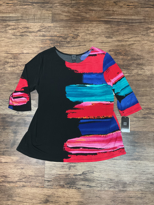 Vist Large View of Product Image Which is Used Clara Sun woo Short Sleeve Top 1X-18