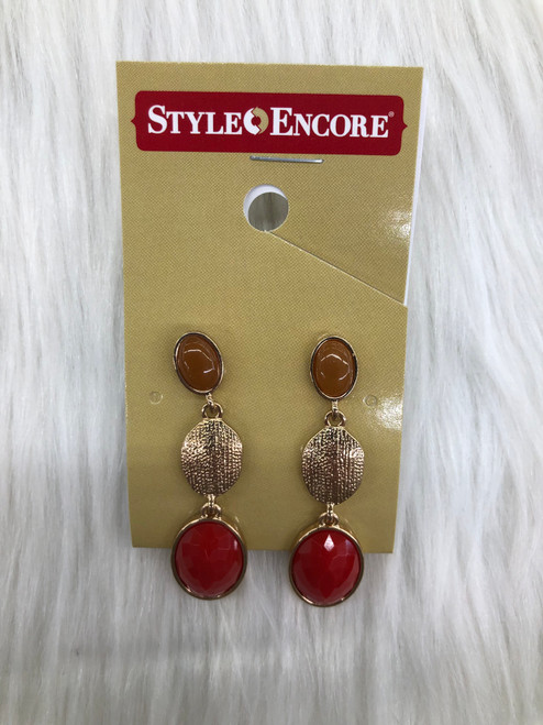 Vist Large View of Product Image Which is Used Red Stone Earrings