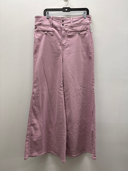 Vist Large View of Product Image Which is Used Pink Anthropologie Pilcro Wide Leg Stretchy Denim 12-31