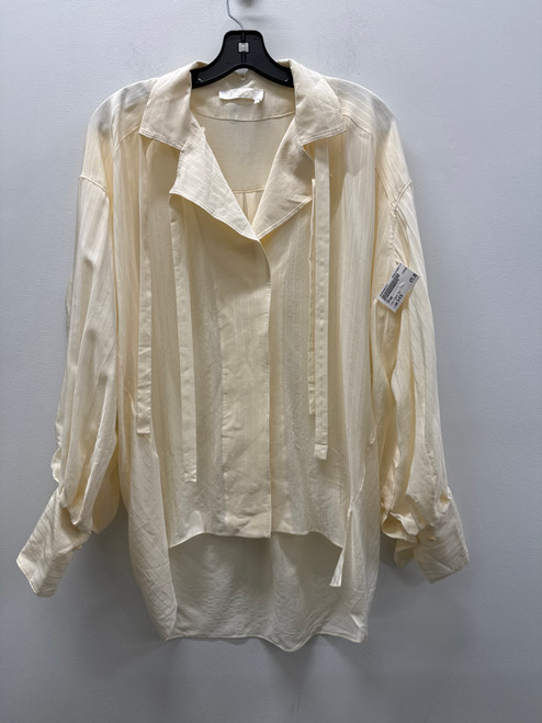 Vist Large View of Product Image Which is Used Ivory Light Yellow Chloe Long Sleeve Top S-4/6