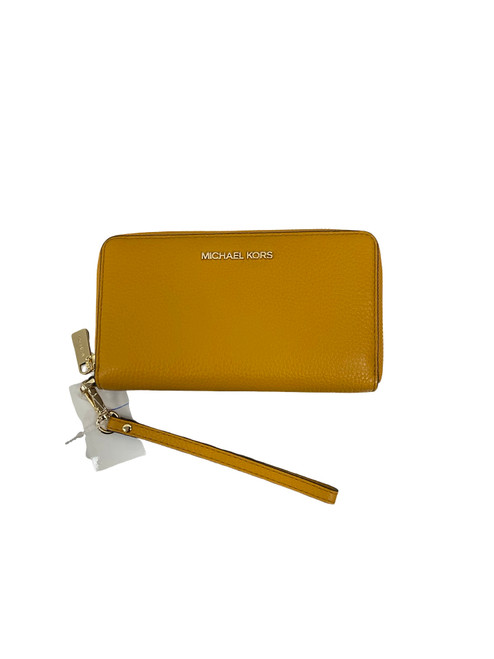 Vist Large View of Product Image Which is Used Michael Michael Kors Leather Wristlet