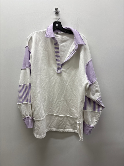Vist Large View of Product Image Which is Used Sewn and Seen white/purple Sweatshirt L-12/14