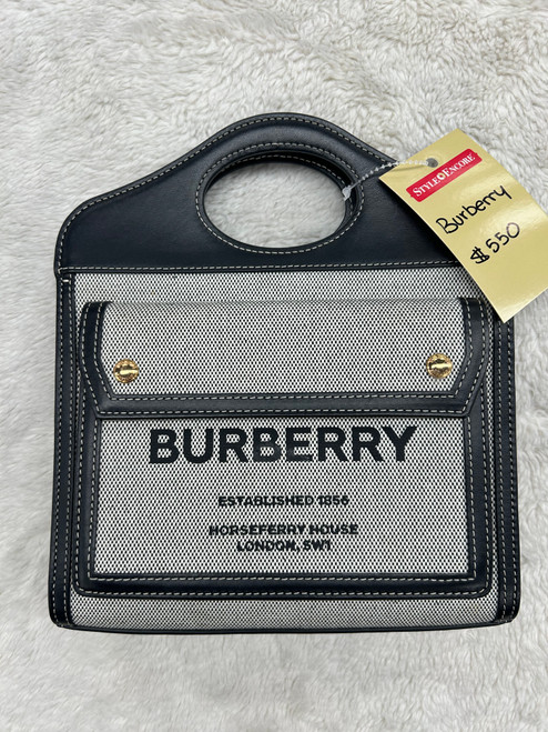 Vist Large View of Product Image Which is Used Burberry Leather Handbag