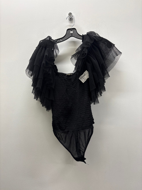 Vist Large View of Product Image Which is Used Black Free People Short Sleeve body suit  S-4/6