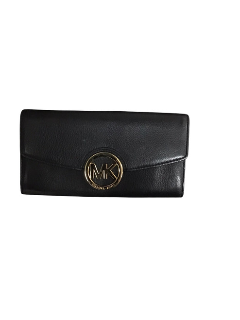 Vist Large View of Product Image Which is Used black and gold MK wallet.