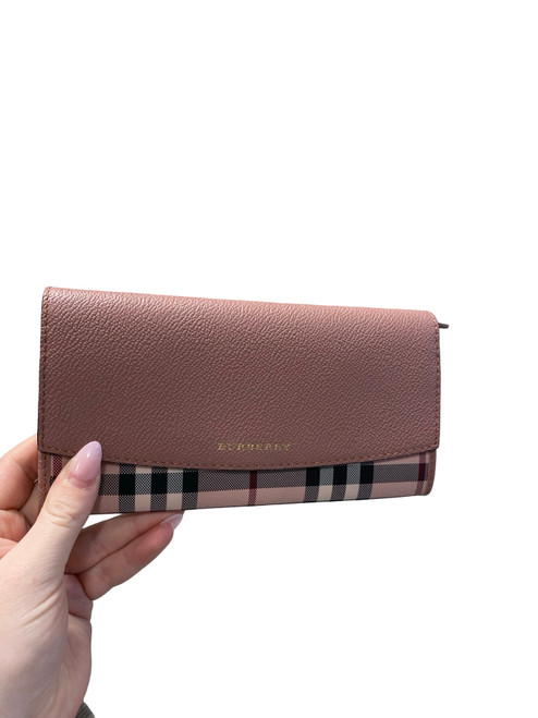 Vist Large View of Product Image Which is Used Burberry Leather Wallet