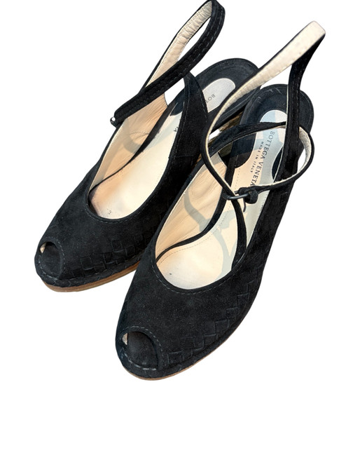 Vist Large View of Product Image Which is Bottega Veneta Wedge Sandals 8.5