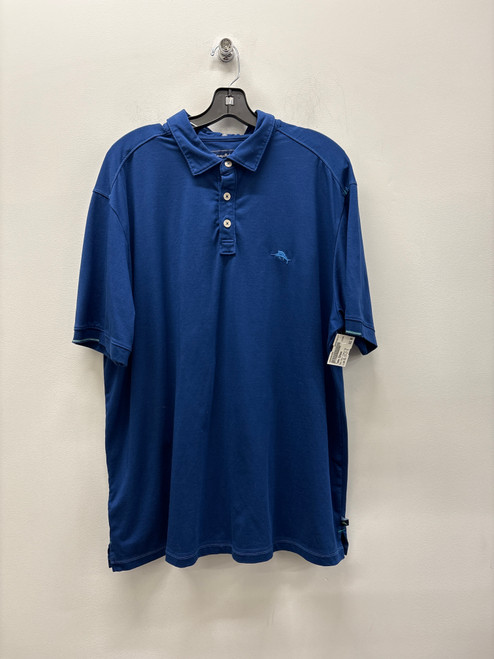 Vist Large View of Product Image Which is Used Tommy Bahama Mens Short Sleeve blue  Top XL/17-17.5
