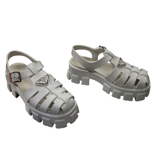 Vist Large View of Product Image Which is Used Prada Rubber Platform Monolith Sandals 6