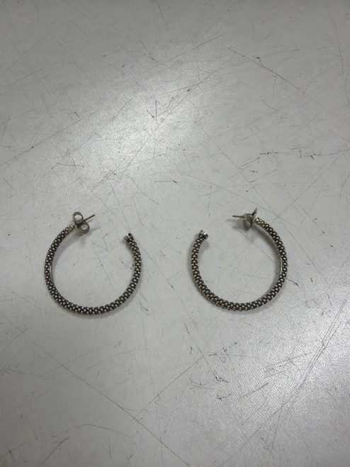 Vist Large View of Product Image Which is Lagos Silver Hoop Earrings