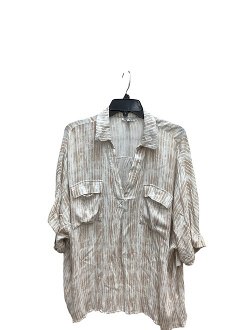 Vist Large View of Product Image Which is Used White Birch Short Sleeve Top 1X-18