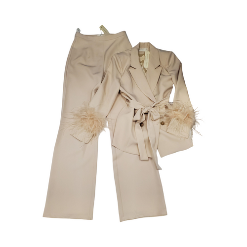 Vist Large View of Product Image Which is Used Donnee Par Dieu Peach Blazer + Pant Set M-8/10