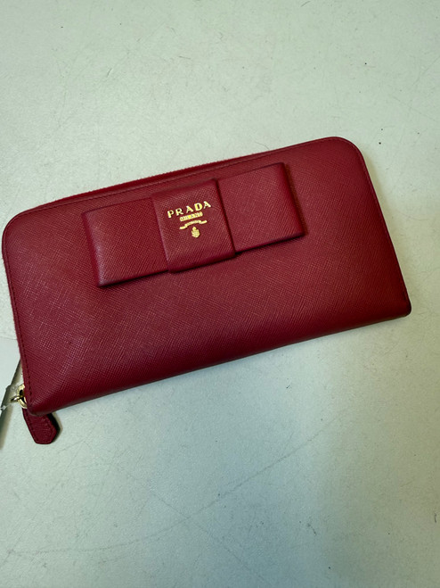 Vist Large View of Product Image Which is Used Prada Leather Wallet