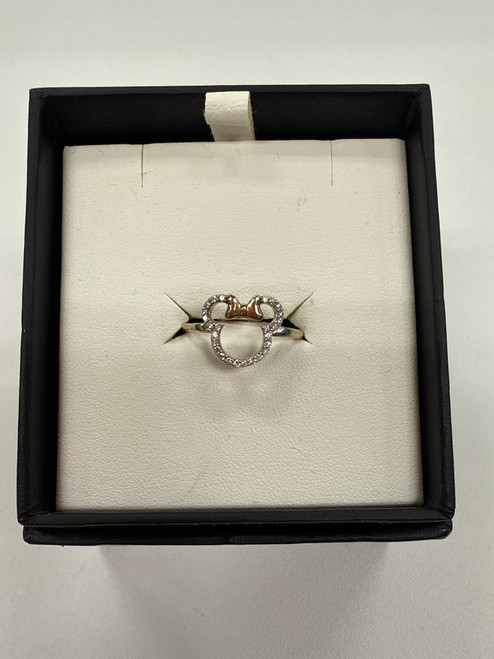 Vist Large View of Product Image Which is Used Disney Diamond & Sterling Minnie Ring
